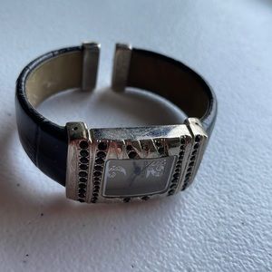 Chicos women’s black watch- silver face with black rhinestones